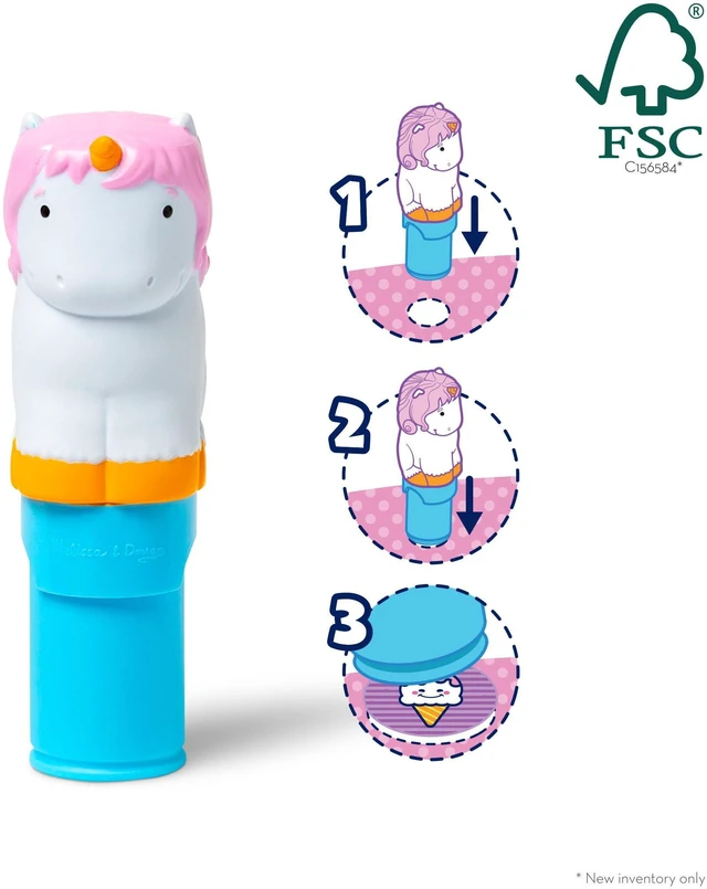 Alt view image 5 of 6 - Melissa & Doug Sticker Wow! 24-Page Activity Pad and Sticker Stamper, 300 Stickers, Unicorn Arts and Crafts Fidget Toy, Creative Play Travel Toy for Kids 3+