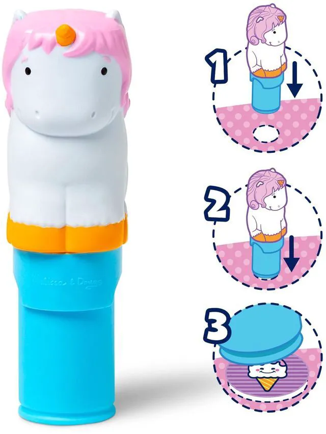 Alt view image 6 of 6 - Melissa & Doug Sticker Wow! 24-Page Activity Pad and Sticker Stamper, 300 Stickers, Unicorn Arts and Crafts Fidget Toy, Creative Play Travel Toy for Kids 3+