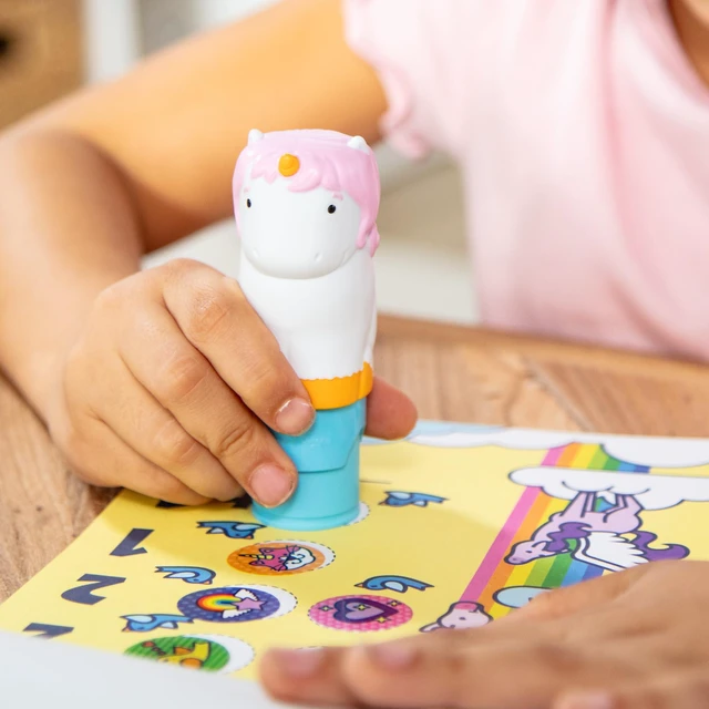 Alt view image 3 of 6 - Melissa & Doug Sticker Wow! 24-Page Activity Pad and Sticker Stamper, 300 Stickers, Unicorn Arts and Crafts Fidget Toy, Creative Play Travel Toy for Kids 3+