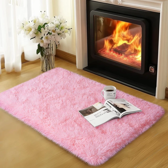Main image of Qulint Pink Fluffy Area Rug 2x3 for Bedroom Girls and Living Room