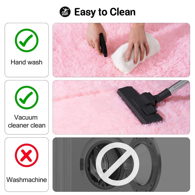 Alt view image 4 of 6 - Qulint Pink Fluffy Area Rug 2x3 for Bedroom Girls and Living Room