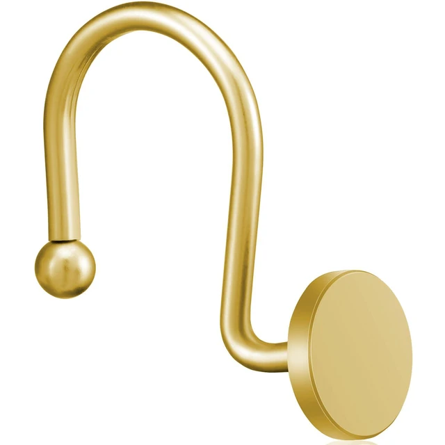Alt view image 2 of 4 - CHICTIE Gold Metal Shower Curtain Hooks, Rustproof Heavy Duty Round Design, Set of 12, Modern Decorative for Bathroom