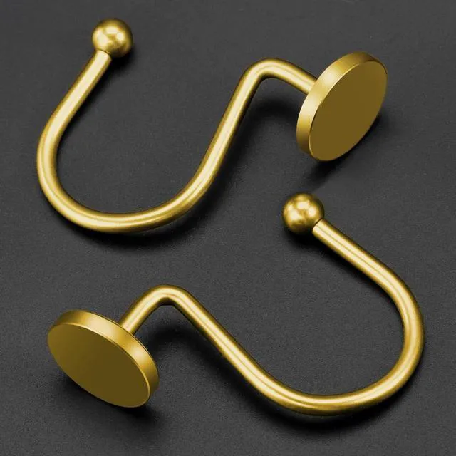 Alt view image 3 of 4 - CHICTIE Gold Metal Shower Curtain Hooks, Rustproof Heavy Duty Round Design, Set of 12, Modern Decorative for Bathroom
