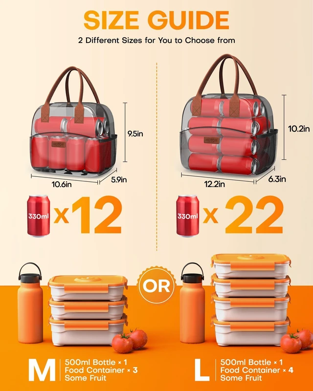 Alt view image 5 of 6 - HOTOR Insulated Lunch Bag 10L Black for Women Men