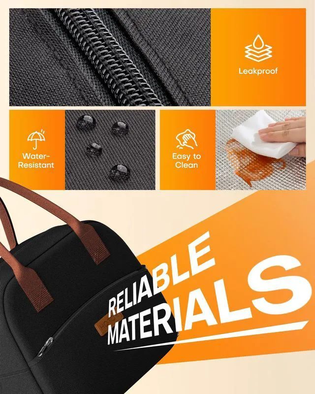 Alt view image 2 of 6 - HOTOR Insulated Lunch Bag 10L Black for Women Men