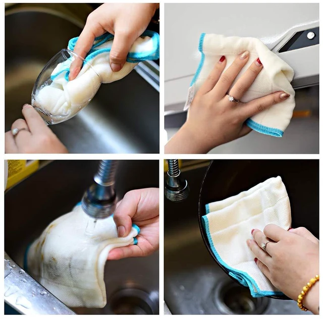 Alt view image 4 of 5 - 10-Piece Kitchen Dish Cloths Set, Reusable, Highly Absorbent Dish Towels for Kitchen, Bathroom, and Counter Cleaning