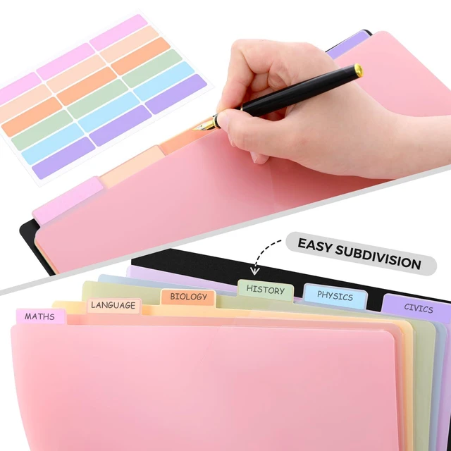 Alt view image 2 of 7 - SKYDUE 12 Pocket Spiral Multi Pocket Folder Binder with Dividers, Black