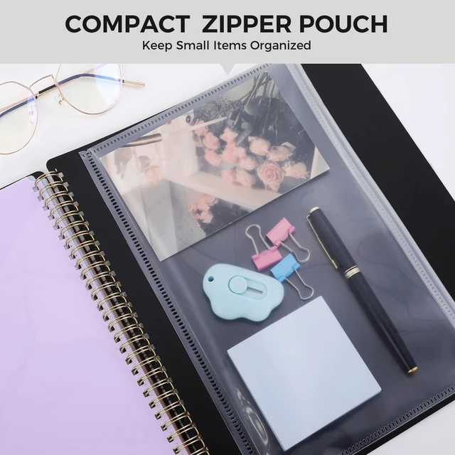 Alt view image 7 of 7 - SKYDUE 12 Pocket Spiral Multi Pocket Folder Binder with Dividers, Black