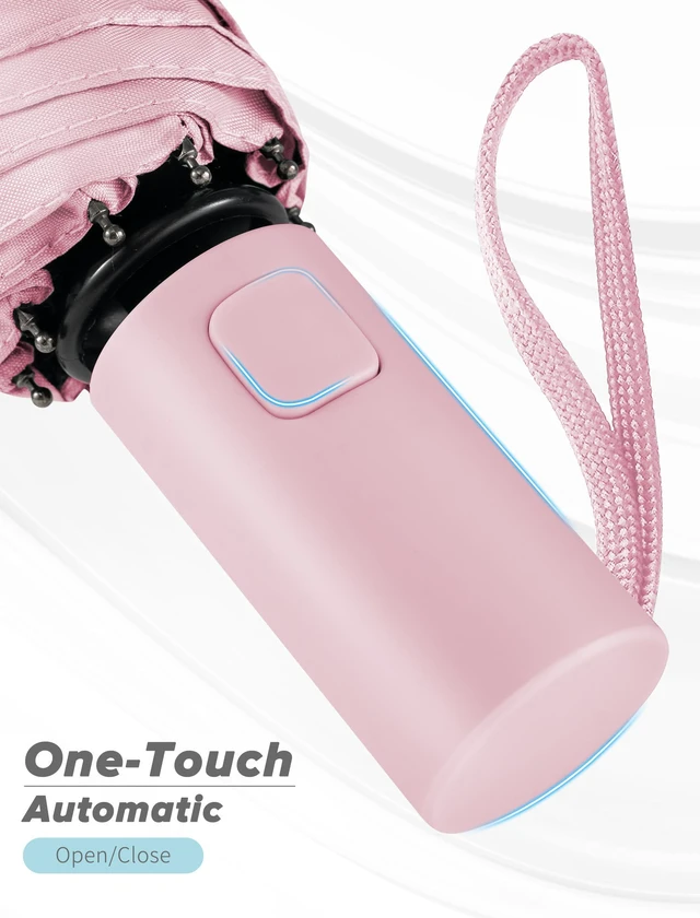 Alt view image 3 of 7 - Yoobure Automatic Travel Umbrella Portable Compact Windproof UV Protection Folding Umbrella for Backpack Car Kids Women Macaron Colorful