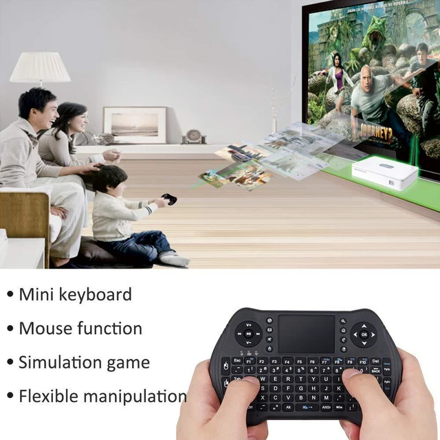 Alt view image 2 of 6 - 4GHz Wireless Backlit Mini Keyboard with Touchpad Handheld Remote Control for PC, Raspberry Pi 2, Pad, Smart TV, Android TV Box