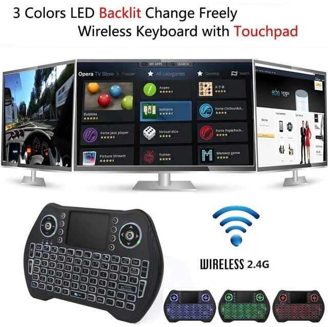 Alt view image 4 of 6 - 4GHz Wireless Backlit Mini Keyboard with Touchpad Handheld Remote Control for PC, Raspberry Pi 2, Pad, Smart TV, Android TV Box