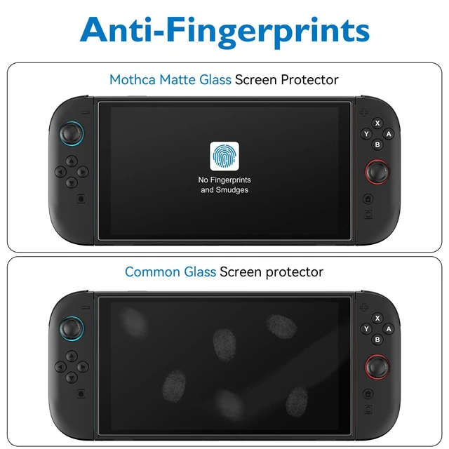 Alt view image 5 of 6 - Mothca 2-Pack Matte Tempered Glass Screen Protector for Nintendo Switch 2 (2025 Model) 7.9Inch Anti-Glare Anti-Fingerprint 9H Hardness with Alignment Frame