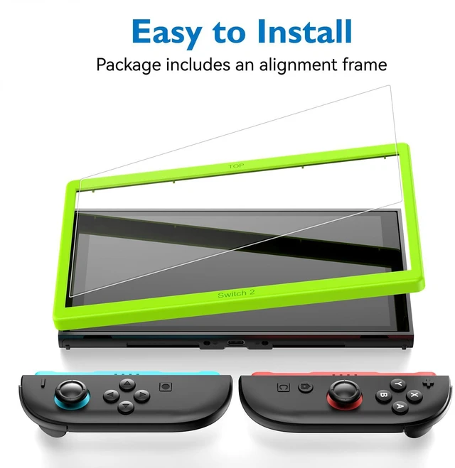 Alt view image 3 of 6 - Mothca 2-Pack Matte Tempered Glass Screen Protector for Nintendo Switch 2 (2025 Model) 7.9Inch Anti-Glare Anti-Fingerprint 9H Hardness with Alignment Frame