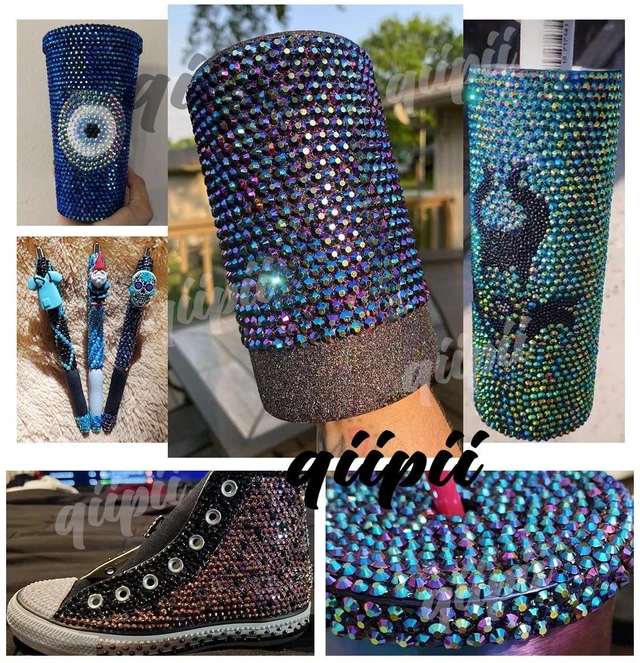 Alt view image 3 of 7 - QiiPii 24 Color Bedazzler Kit 3mm Resin Rhinestones Full Grids