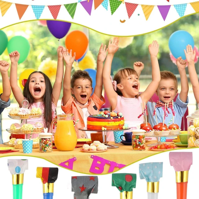 Alt view image 5 of 7 - 25Pcs Colorful Party Blower, Blowouts, Blow Horns, Whistles, Noisemakers for Birthday New Year Favors