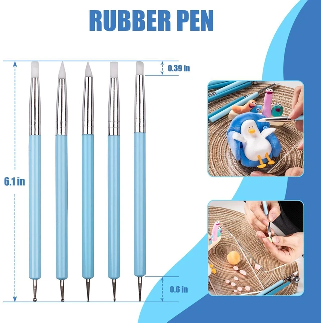 Alt view image 3 of 7 - Silicone Clay Sculpting Tool, Ceramic Clay Ball Stylus, Pottery Embossing Tool, Dotting Tools for Rock, Nail, Blending, Drawing, Modeling