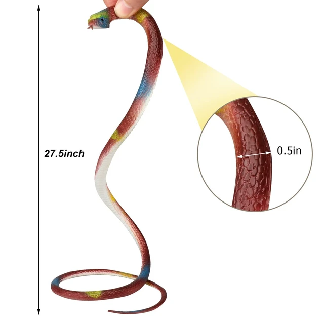 Alt view image 2 of 7 - 4-Pack Realistic Fake Rubber Snakes for Garden Props to Scare Birds, Squirrels and Mice