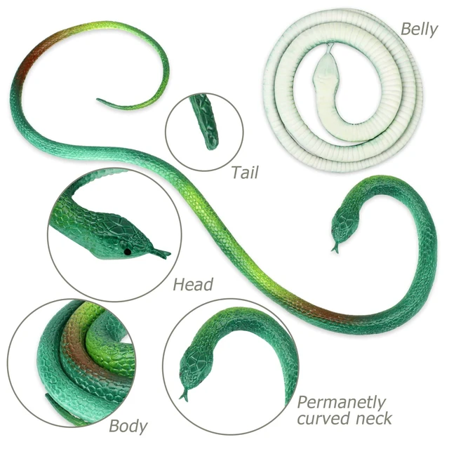 Alt view image 4 of 7 - 4-Pack Realistic Fake Rubber Snakes for Garden Props to Scare Birds, Squirrels and Mice