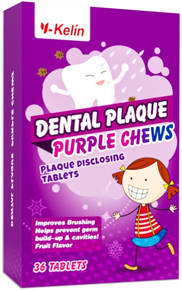 Main image of Dental Plaque Disclosing Tablets for Kids & Adults, 36 Count - Shows Plaque by Changing Color, Helps Teach Brushing Habits
