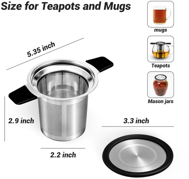 Alt view image 6 of 7 - Tifanso Fine Mesh Stainless Steel Reusable Tea Infuser with Double Handles