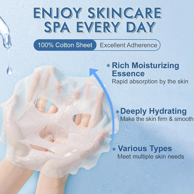 Alt view image 7 of 7 - 9 Pack Collagen Hydrating Sheet Face Masks for Women