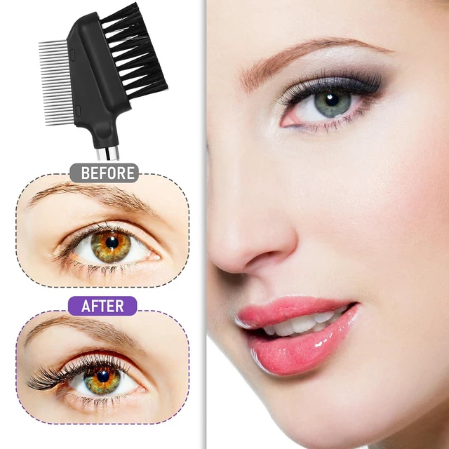 Alt view image 5 of 7 - 2 Pack Metal Eyelash Comb & Separator Brush, Eyebrow Grooming Tool with Short Handle for Women
