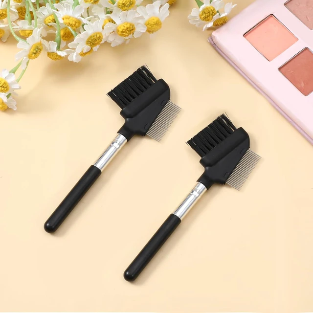 Alt view image 6 of 7 - 2 Pack Metal Eyelash Comb & Separator Brush, Eyebrow Grooming Tool with Short Handle for Women