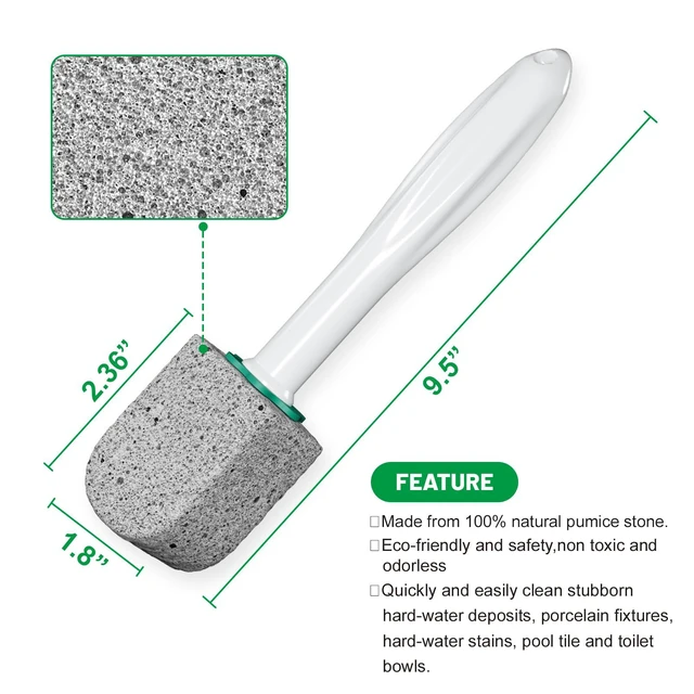 Alt view image 3 of 6 - Pumice Stone Toilet Bowl Cleaner for Hard Water Ring and Stains (01)