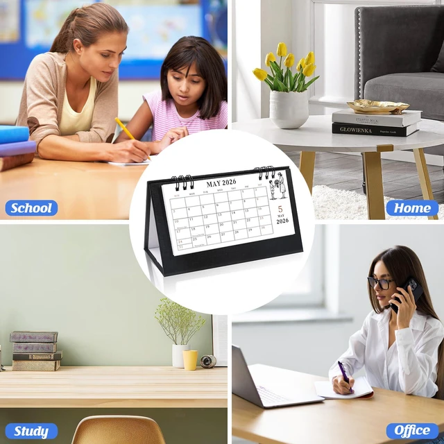 Alt view image 4 of 6 - Desk Calendar Small Standing Flip Calendar, Aug 2026 to Dec 2028