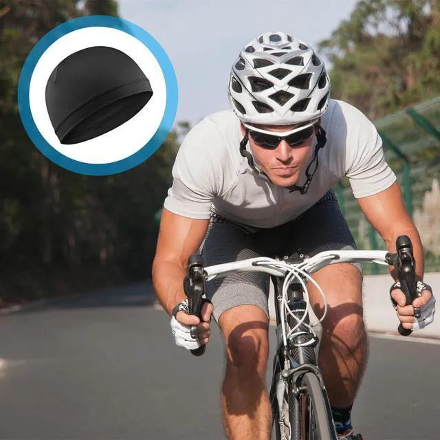 Alt view image 6 of 7 - Qianyu 4pcs Skull Caps Breathable Thin Sleep Hats Running Beanie Helmet Liner Stretchy Sweat Wicking Headwear