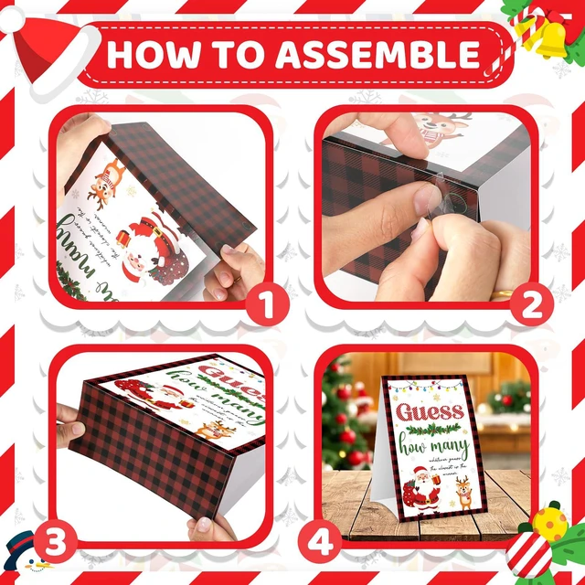 Alt view image 6 of 7 - COCHIE Guess How Many Game Christmas Party for Family Adults Office Large Groups, Winter Classroom Activities with Guesses Cards, 60 Players