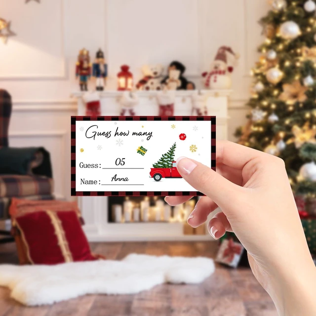 Alt view image 3 of 7 - COCHIE Guess How Many Game Christmas Party for Family Adults Office Large Groups, Winter Classroom Activities with Guesses Cards, 60 Players