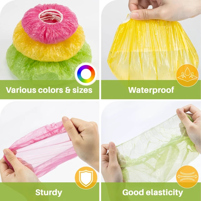 Alt view image 5 of 6 - MAQIHAN 60Pcs Reusable Bowl Covers Plastic Food Wrap for Bread Proofing