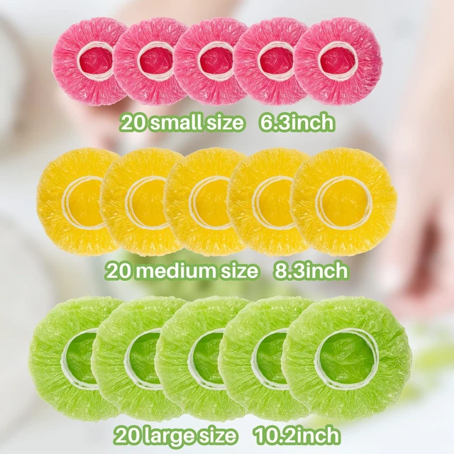 Alt view image 4 of 6 - MAQIHAN 60Pcs Reusable Bowl Covers Plastic Food Wrap for Bread Proofing