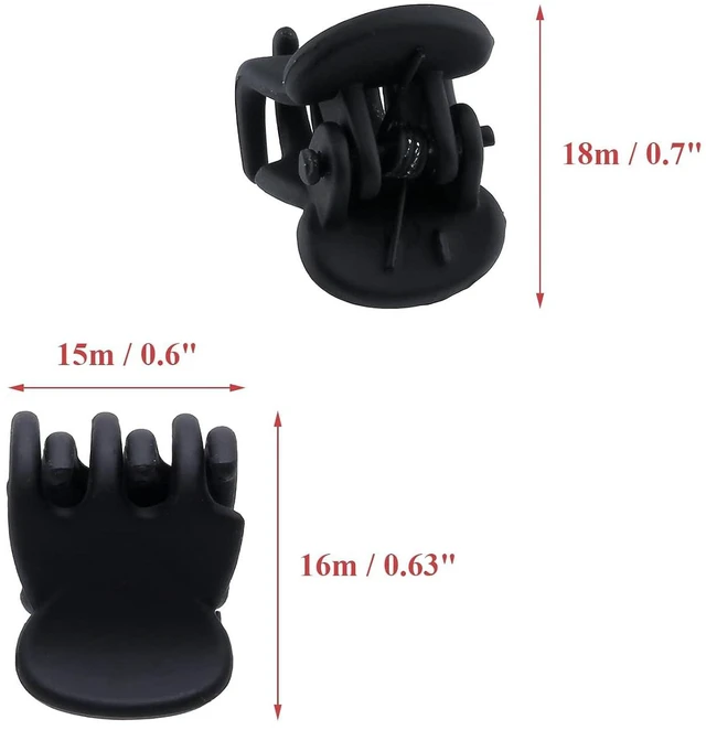 Alt view image 2 of 7 - BokWin Mini Hair Clips, 0.6 in, Matte Black, 50 Pcs