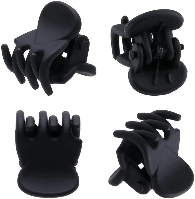 Alt view image 7 of 7 - BokWin Mini Hair Clips, 0.6 in, Matte Black, 50 Pcs
