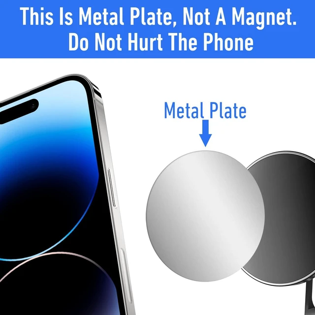 Alt view image 3 of 7 - Bewudy 14pcs Metal Plates for Magnetic Mount, Round Magnet for Phone Case