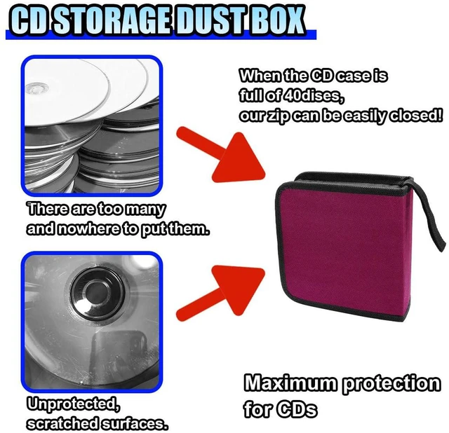 Alt view image 5 of 6 - 40-Capacity Car CD DVD Disc Storage Binder Wallet, Purple