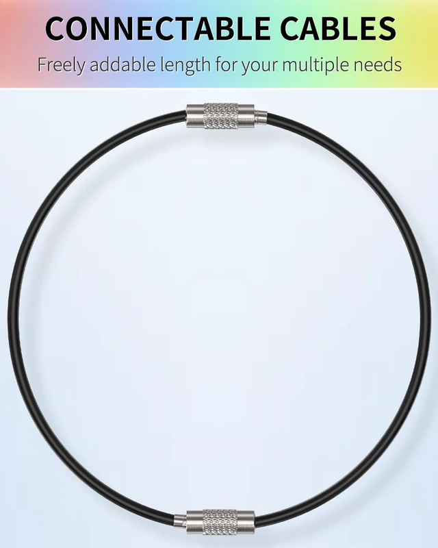 Alt view image 2 of 6 - Uniclife Heavy Duty Stainless Steel Key Ring Cable 4 Inch Wire Keychain