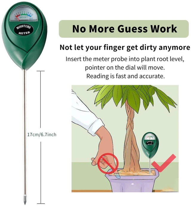 Alt view image 5 of 7 - Soil Moisture Meter Moisture Sensor Hygrometer for Indoor Outdoor Plant Care, No Battery Needed, Green