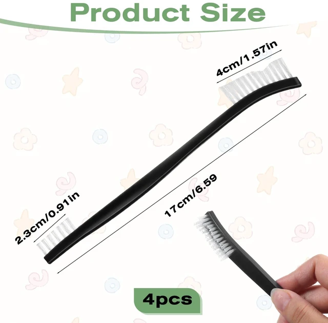 Alt view image 7 of 7 - 4Pcs Nylon Bristle Small Detail Brushes for Jewelry, Car, Kitchen, Home Cleaning