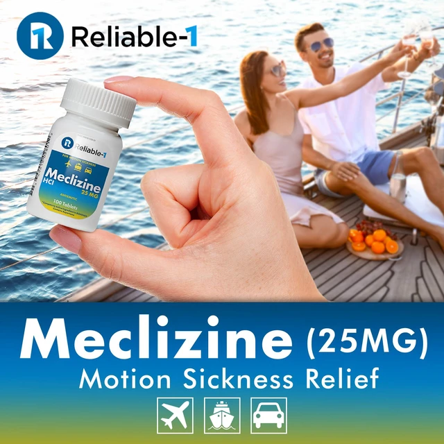 Alt view image 2 of 6 - Reliable-1 Laboratories Meclizine HCL 25mg 100 Tablets, 1 Bottle