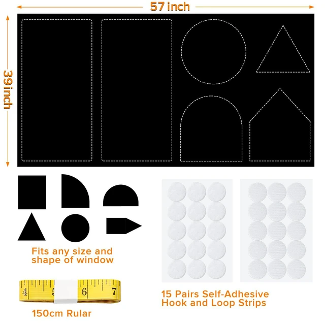 Alt view image 4 of 6 - Portable Blackout Curtains 40x57 Inches with 15 Pairs of Hook & Loop Tabs, Temporary Blackout Shades for Baby/Travelers/Bedroom