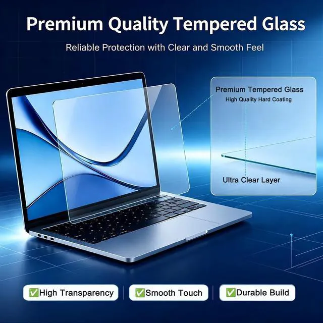 Alt view image 3 of 5 - YINOVEEN 15.6 inch Tempered Glass Screen Protector for HP 15.6" Laptop/HP Envy x360 /Pavilion/Probook/EliteBook/OMEN/Chromebook, HP 15-eg 15-eh 15-er 15-dw 15-dy 15-ef 15-ee 15-ed 15t 15z 15m Lapto