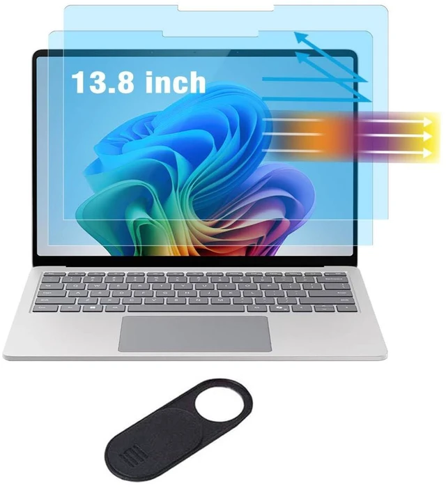 Main image of 2-Pack Anti-Blue Light Glare Screen Protector for Microsoft Surface Laptop 8/7 13.8 Inch (20242026), Anti-Fingerprint Anti-UV Filter, Reduces Eye Strain
