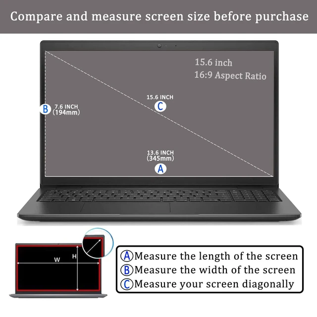 Alt view image 2 of 5 - i-Tensodo 15.6 Inch Laptop Tempered Glass Screen Protector for 15.6'' HP/Dell/Lenovo/ASUS/Sony/Samsung/Acer/MSI/LG With Aspect Ratio 16:9 Laptop, 13.6" x 7.6'', 9H Hardness, 2.