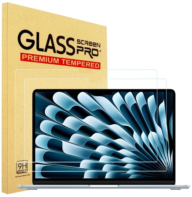 Main image of 2 Pack Tempered Glass Screen Protector for 2026-2022 MacBook Air 13.6"