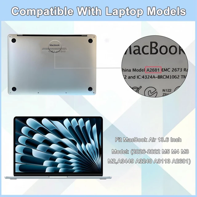 Alt view image 2 of 5 - 2 Pack Tempered Glass Screen Protector for 2026-2022 MacBook Air 13.6"