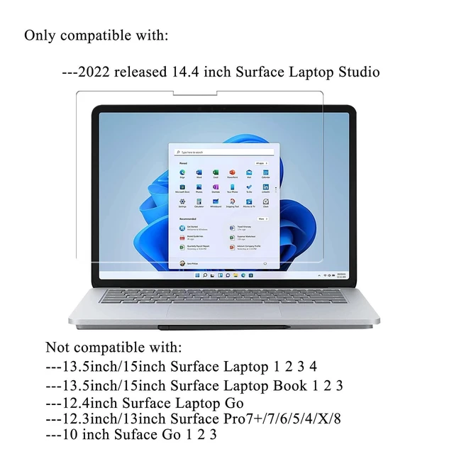 Alt view image 2 of 5 - i-Tensodo Tempered Glass Screen Protector for Microsoft Surface Laptop Studio 2 (2023)/ Surface Laptop Studio 14.4" (2022) Touchscreen, 2.5D, HD Clear, 9H Hardness