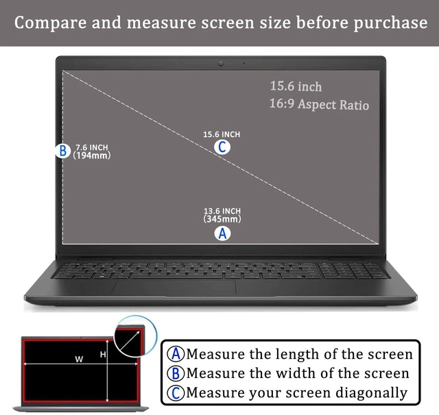 Alt view image 2 of 5 - 15.6 inch Tempered Glass Screen Protector for HP Pavilion/Envy 15.6, Dell Inspiron 15, Lenovo Ideapad 15, Acer Aspire 5, Chromebook 15.6 & Other 15.6 Aspect Ratio 16:9 Laptop, Scratch Resi